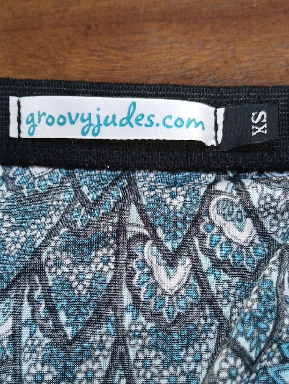 Turquoise Paisley A-Line Skirt - Picture 5 of 5